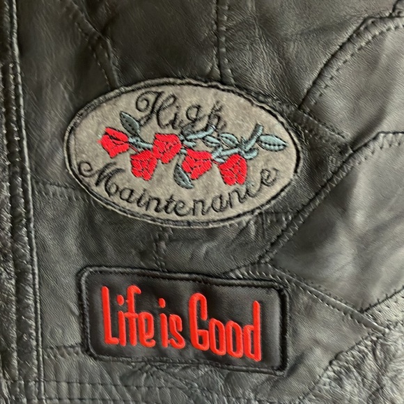 Ladies Leather Vest with 9 patches. - Picture 9 of 10